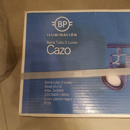 Barra 3 luces BP Iluminación Cazo, negro, 50W