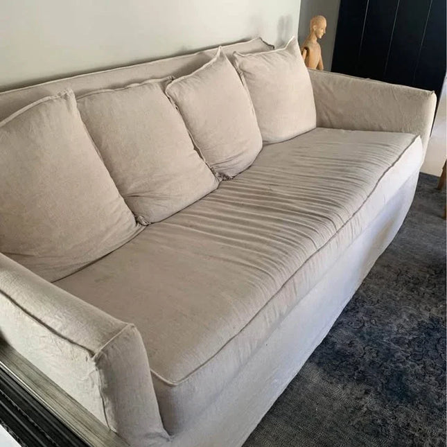 ¡Sofá Lino Beige Perfecto para Tu Espacio! 🛋️