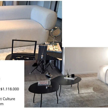 ¡Sofá minimalista 2 cuerpos, off white! 🛋️