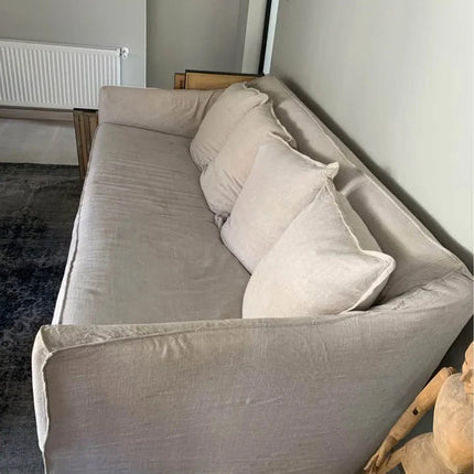 ¡Sofá Lino Beige Perfecto para Tu Espacio! 🛋️