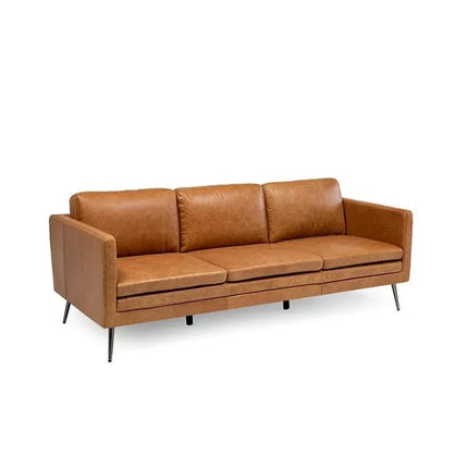 Sofá "Popular Design" 3C Cuero Camel Elegante en Perfecto Estado 🛋️