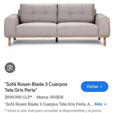 ¡Sofá 3 Cuerpos Rosen Gris que Encanta! 🛋️