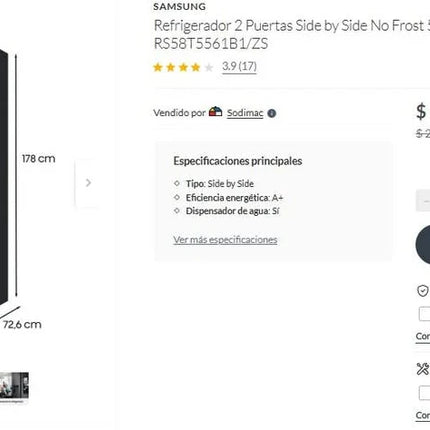 ¡Refrigerador SAMSUNG Side by Side 585 Litros! ❄️