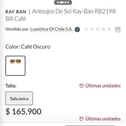 Ray Ban - Lentes de Sol - RB2198 - Bill Cafe 🌞 ¡Luce increíble con estilo!