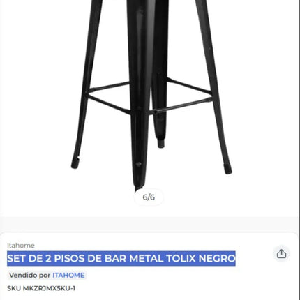 ¡2 Pisos de bar tolix negro! 🍸