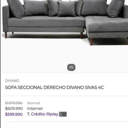 Sofá seccional derecho  🛋️