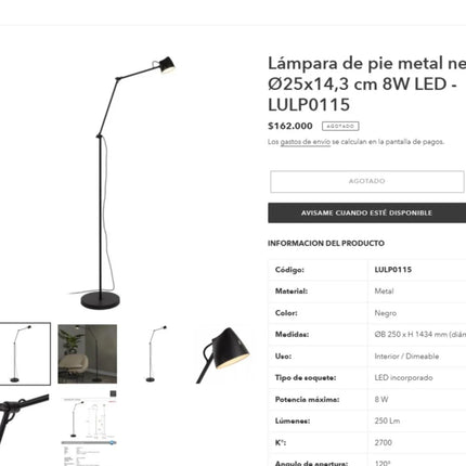 Lampara de pie ¡Ilumina tu espacio con estilo!